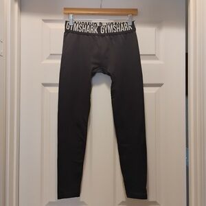 Gymshark Black Leggings with Logo Waistband Classic Style Workout Pants Size M